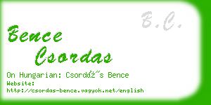 bence csordas business card